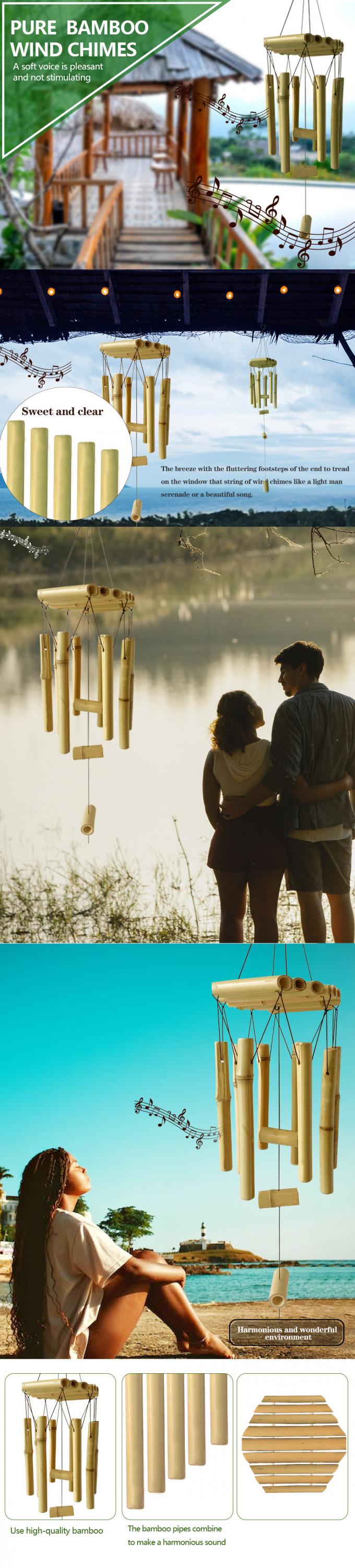 Campanelli a vento in bambù con tono profondo incredibile per la decorazione del giardino 1