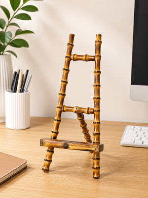 Stand da scrivania in bambù naturale con funzione 3-in-1 per la visualizzazione a mani libere di tablet e libri