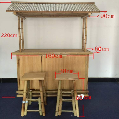 Sedia di bambù di Tiki Bars With Counter Bamboo del partito tropicale all'aperto dell'interno della cabina