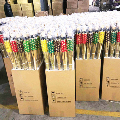 Torcia in bambù naturale con stoppino in fibra di vetro sostituibile - per feste in giardino, matrimoni, illuminazione di sentieri