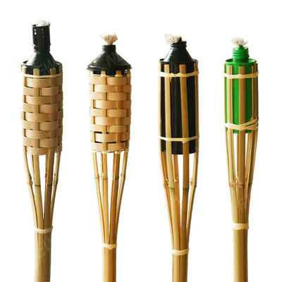 Prato inglese di bambù naturale impermeabile del giardino di Tiki Torches For Patio Yard del rattan della torcia