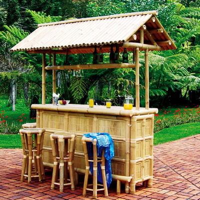 Bambù Tiki Bar With Roof di altezza di 220 cm gli sgabelli da bar di bambù di 4 pezzi