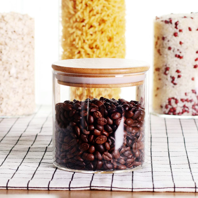 Coperchio di bambù del contenitore di vetro dei coperchi del barattolo della cucina con Straw Silicon Leafproof