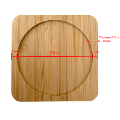 I sottobicchieri di bambù di 6 pacchetti 9cm in tondo modellano il laser Logo Bar Home Cup Coasters