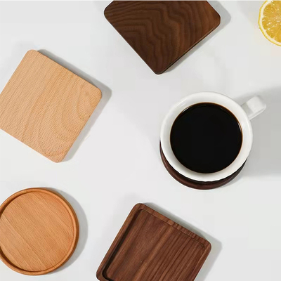 Sottobicchieri beventi in bianco della tazza di caffè dei sottobicchieri quadrati 9cm di legno di bambù della bevanda