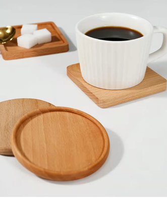Sottobicchieri beventi in bianco della tazza di caffè dei sottobicchieri quadrati 9cm di legno di bambù della bevanda