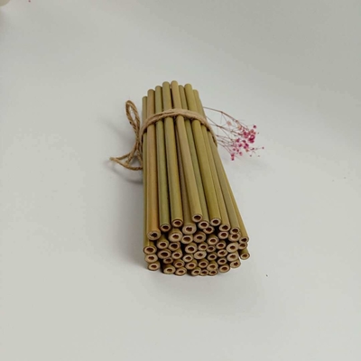 Paglie diritte riutilizzabili di bambù biodegradabili naturali su ordinazione delle paglie 20cm con la spazzola