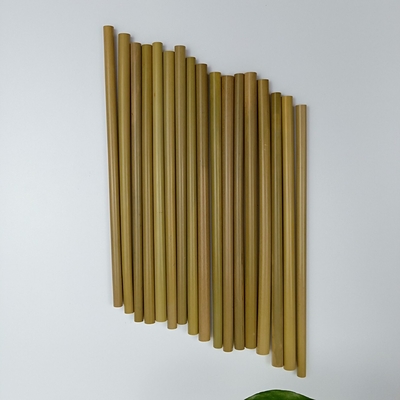 Paglie diritte riutilizzabili di bambù biodegradabili naturali su ordinazione delle paglie 20cm con la spazzola