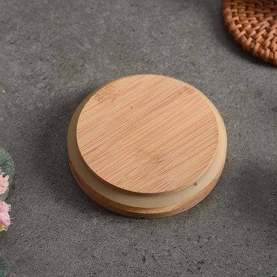 i coperchi di bambù di 8.5cm colano i porta-candela della prova con silicio variopinto Ring Size Customized