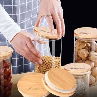 Lo stoccaggio di legno su ordinazione dei biscotti dei cereali dei coperchi di Mildewproof stona l'uso domestico della cucina