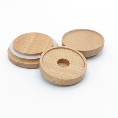 Coperchi ermetici di bambù del porta-candela del barattolo di Ring Bamboo Jar Lid Storage del silicio