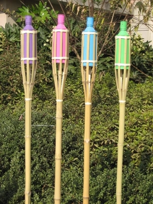 Scatola metallica di bambù all'aperto dell'olio di Tiki Torch With Refillable Replacement del giardino dell'iarda