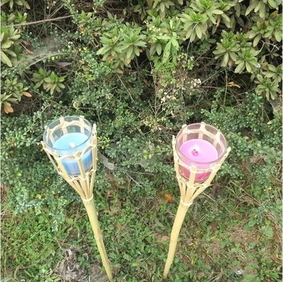 Scatola metallica di bambù all'aperto dell'olio di Tiki Torch With Refillable Replacement del giardino dell'iarda