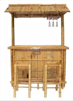 Partito Tiki Bar tropicale di bambù della cabina 220x160cm con i panchetti di sotto dello scaffale del Governo
