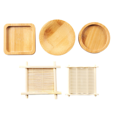 Sottobicchieri di legno di bambù carbonizzati impermeabili leggeri per articolo da cucina di vetro