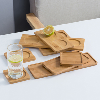 Anti Tabella carbonizzata impermeabile Mat For Glass Cup del graffio dei sottobicchieri di bambù in bianco