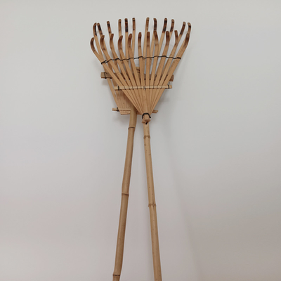 12 rastrello di bambù del dente 140cm fatto a mano per il rastrello del prato inglese del giardino della foglia dello stagno
