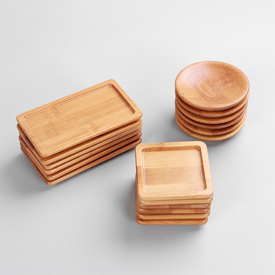 pianta di bambù Tray Anti Scratch Table Mat di 9cm all'interno per i vasi succulenti della pianta