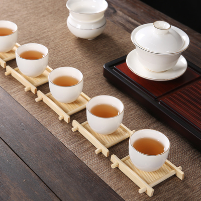 Sottobicchiere naturale del whiskey di Tray Bamboo Wood Mat Dressed del caffè per la bevanda