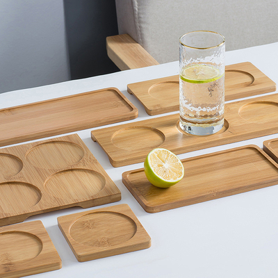 Sottobicchiere naturale del whiskey di Tray Bamboo Wood Mat Dressed del caffè per la bevanda