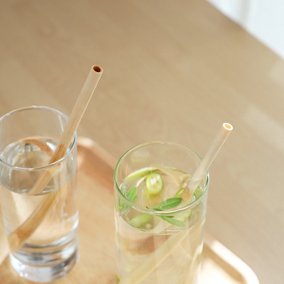 Fibra tessile naturale organica di bambù biodegradabile Straw Reusable Bamboo Drinking Straw della materia prima con il pulitore