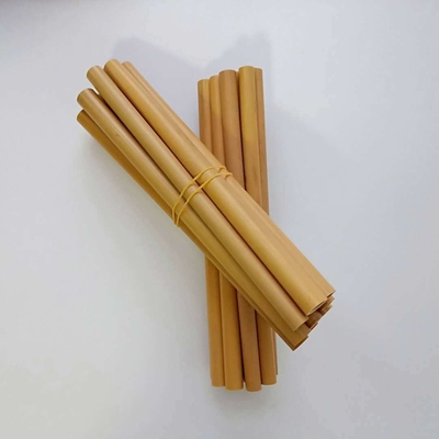 Paglie diritte riutilizzabili di bambù biodegradabili naturali su ordinazione delle paglie 20cm con la spazzola