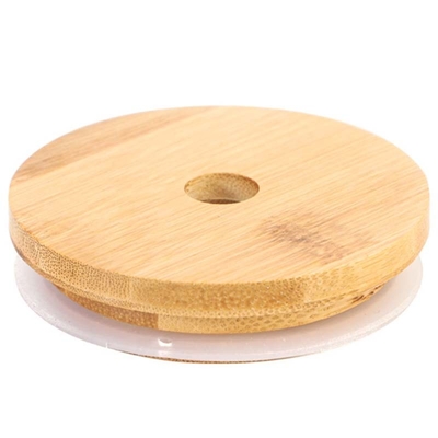Coperchi di bambù regolari del barattolo di Mason Jar 70mm della bocca con Straw Hole Reusable Jar Lids
