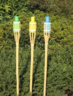 Prato inglese di bambù naturale impermeabile del giardino di Tiki Torches For Patio Yard del rattan della torcia