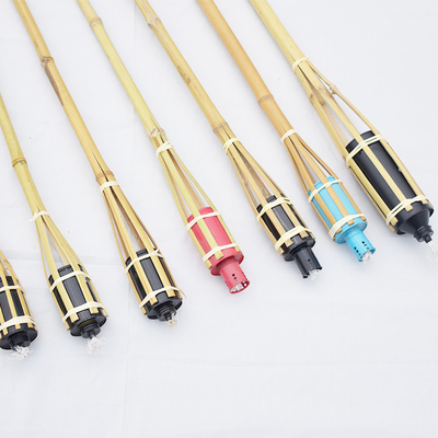Scatola metallica di bambù dell'olio del metallo di Tiki Torches With Refillable Weaving della decorazione di Halloween