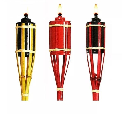 Torcia di bambù naturale all'aperto Tiki Torch di bambù della decorazione della piattaforma dell'iarda