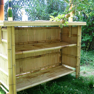 Partito Tiki Bar tropicale di bambù della cabina 220x160cm con i panchetti di sotto dello scaffale del Governo