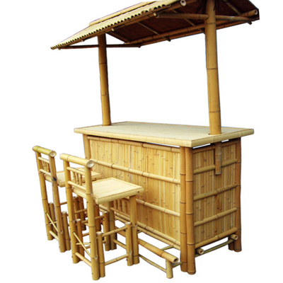 Sedie di bambù beventi di Tiki Bar With Bottle Rack della spiaggia di bambù con supporto posteriore