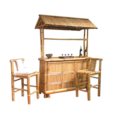 220x160cm Tiki Bar Bamboo Bench Bar con le sedie impermeabili del tetto all'aperto