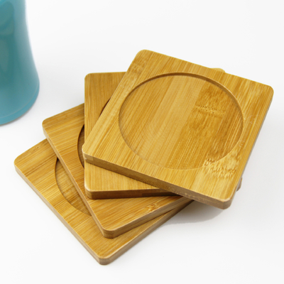 Sottobicchieri di bambù dello spazio in bianco di legno naturale per tovaglietta del graffio della tazza della tazza l'anti