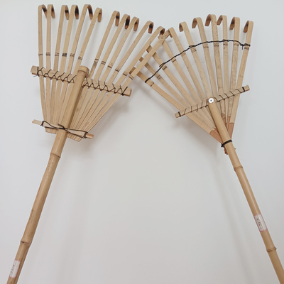 12 rastrello di bambù del dente 140cm fatto a mano per il rastrello del prato inglese del giardino della foglia dello stagno