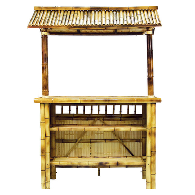 Bamboo Beach Tiki Bar con portabottiglie Sedie da bere in bambù con supporto dorsale