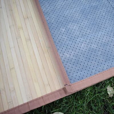 Tappetino in bambù realizzato a mano con resistente mix di poliestere e design a trama piatta per soggiorno e ingresso