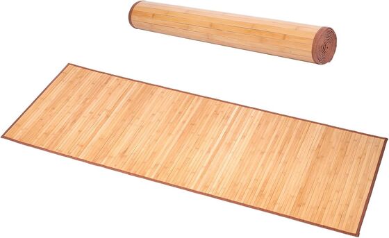 Tappetino in bambù realizzato a mano con resistente mix di poliestere e design a trama piatta per soggiorno e ingresso